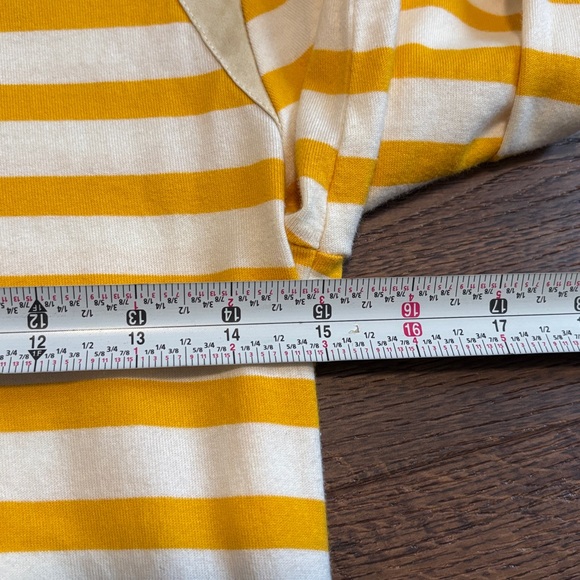 J. Crew Yellow and Cream Striped Long Sleeve Top small - Picture 8 of 9
